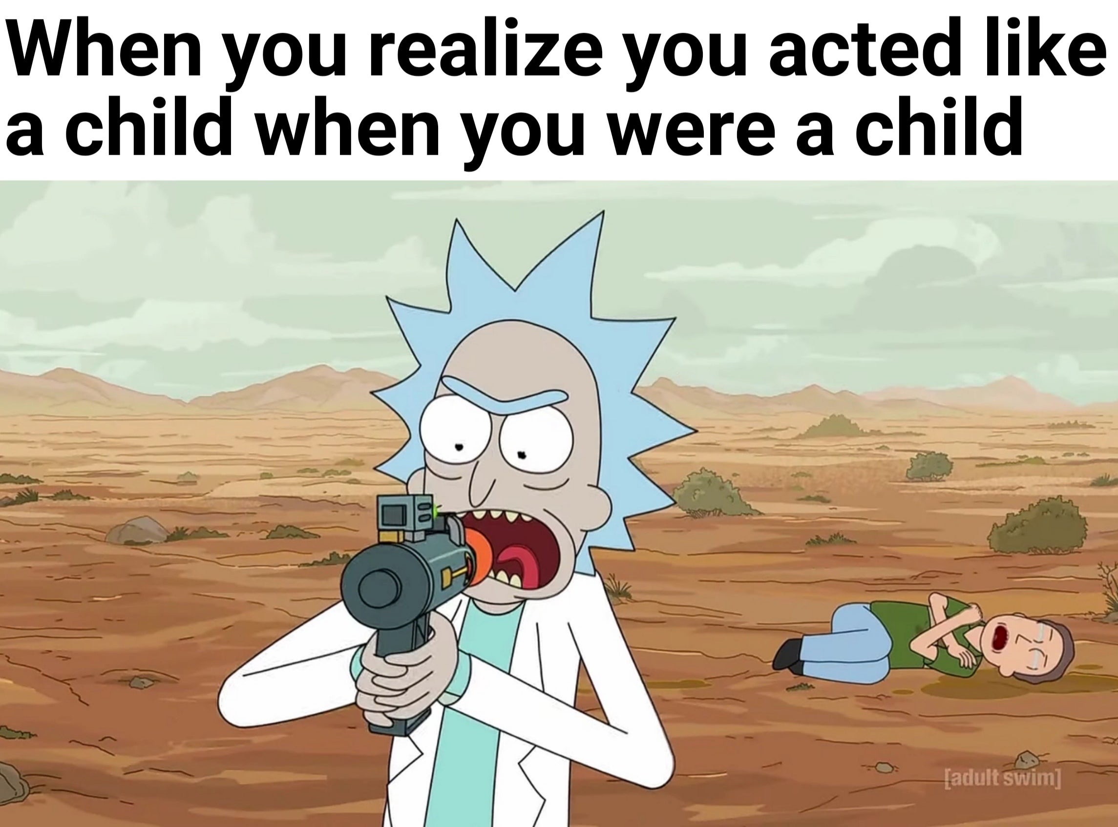funny memes - rick and morty season 4 episode 4 cat - When you realize you acted a child when you were a child adult swim