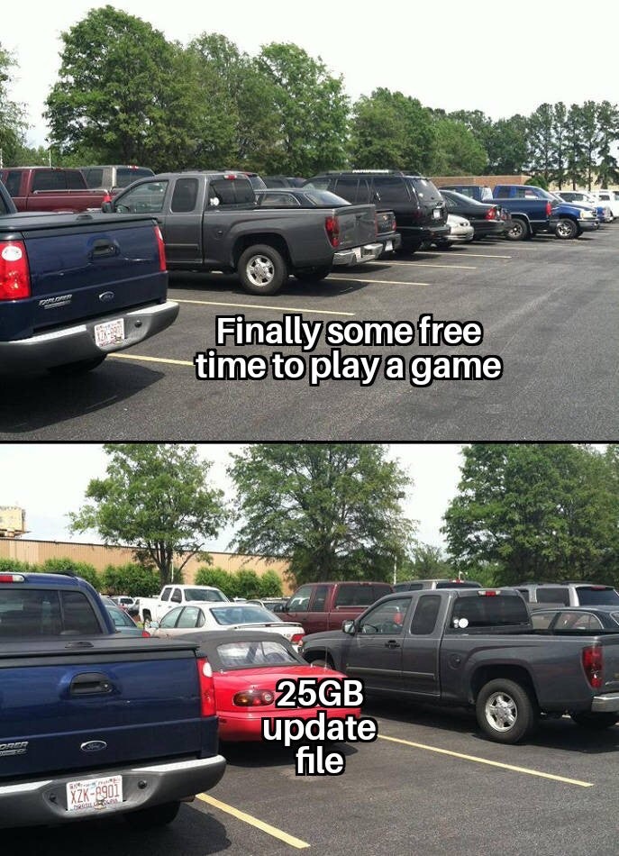 funny memes - miata parking spot meme - Finally some free time to play a game 625GB update file Og Xzk2901
