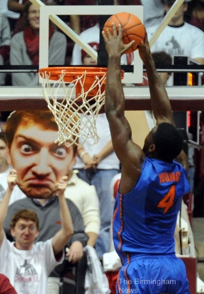 face guy at basketball game - The Birmingham News
