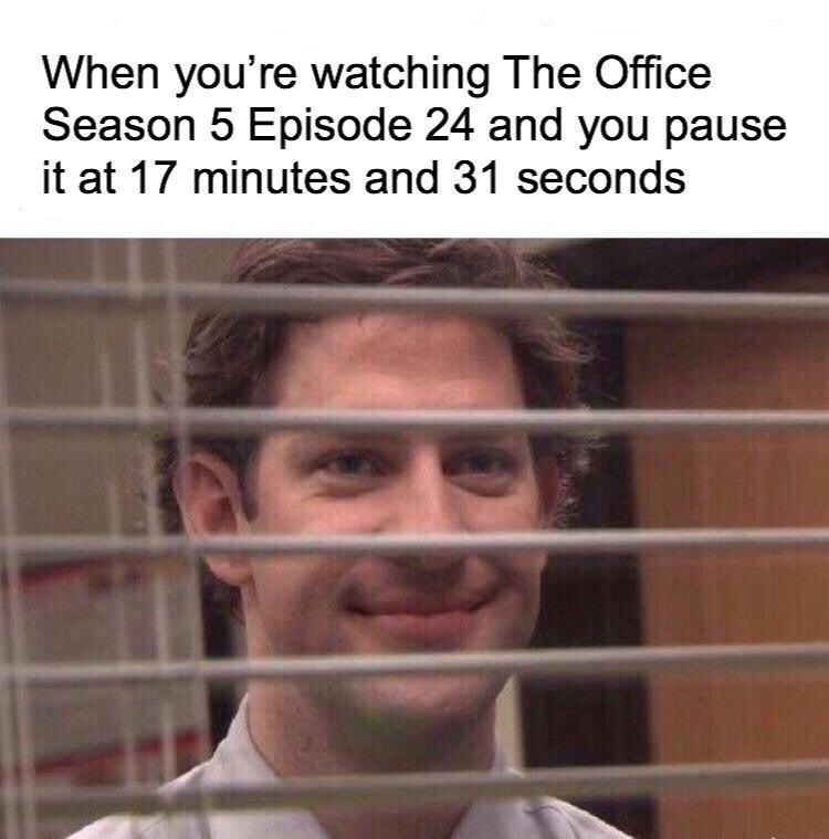 history memes - When you're watching The Office Season 5 Episode 24 and you pause it at 17 minutes and 31 seconds