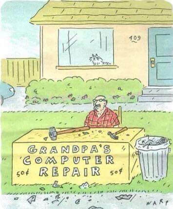 senior humor cartoons - Grandpas ! Computer 50 Repair 504