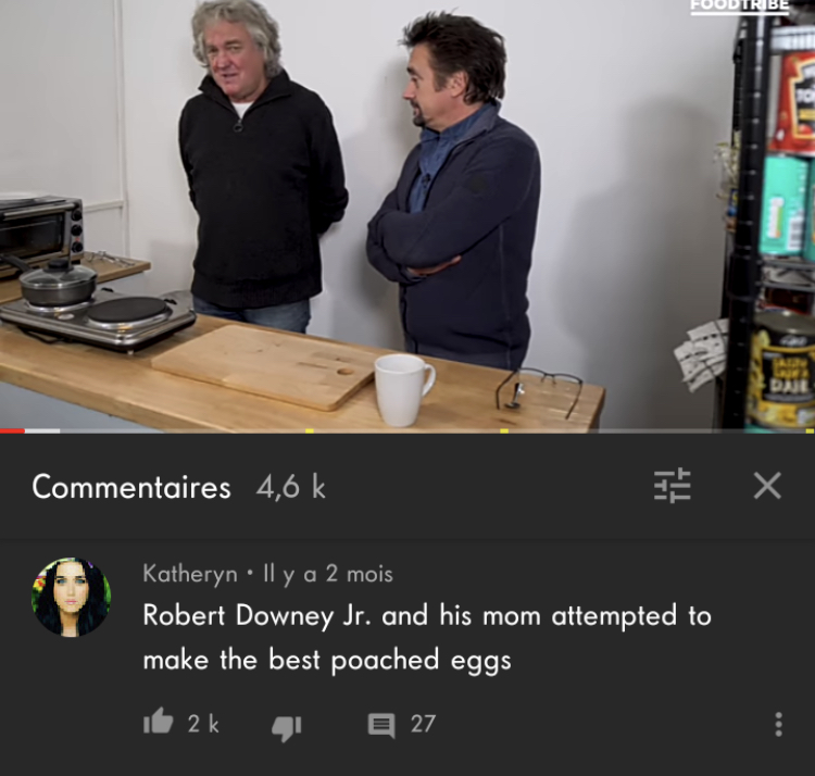 best roasts - presentation - Fooder Be Lbl Commentaires 4,6 k X Katheryn Il y a 2 mois Robert Downey Jr. and his mom attempted to make the best poached eggs it 2k