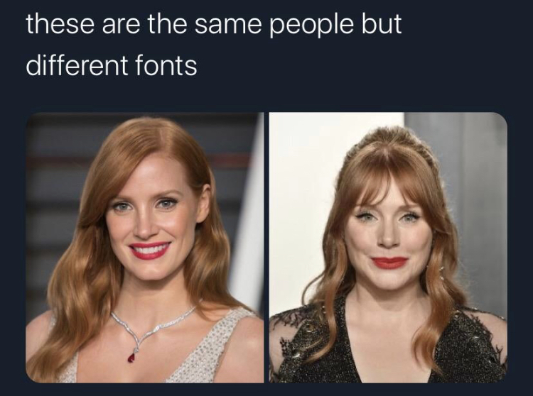 best roasts - jessica chastain sexy - these are the same people but different fonts
