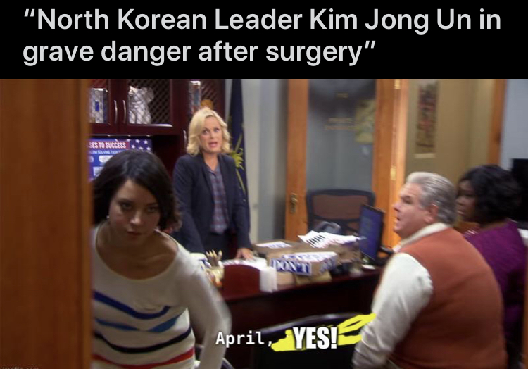 april no meme - "North Korean Leader Kim Jong Un in grave danger after surgery" Ses To Success April, Yes!