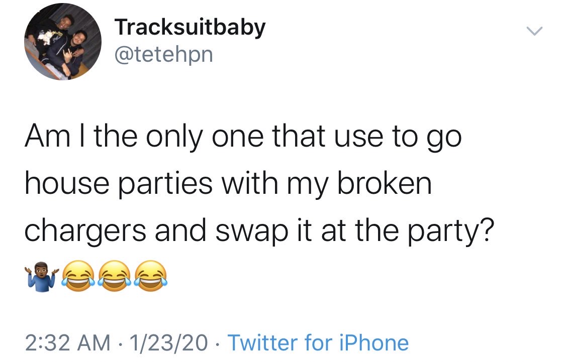xxxtentacion old tweets - Tracksuitbaby Am I the only one that use to go house parties with my broken chargers and swap it at the party? 12320 Twitter for iPhone