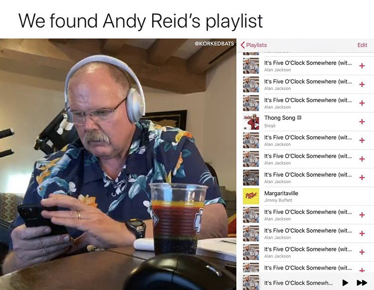 photo caption - We found Andy Reid's playlist