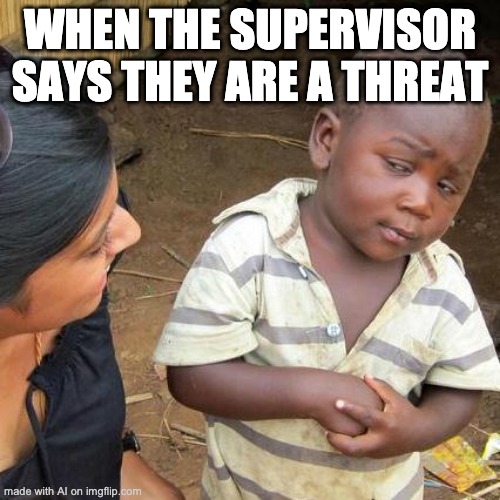 When The Supervisor Says They Are A Threat made with Al on imgflip.com