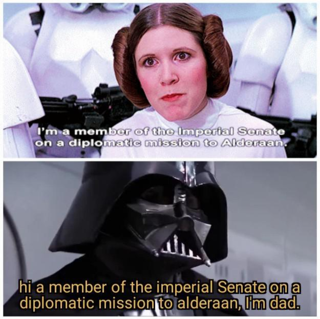 darth vader dad jokes - I'm a member of the imperial Senate on a diplomatic mission to Alderaan hi a member of the imperial Senate on a diplomatic mission to alderaan, I'm dad,