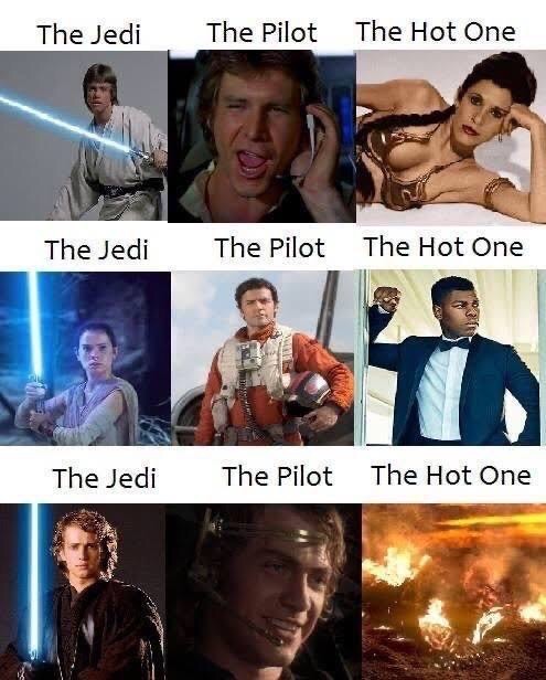 star wars memes - The Jedi The Pilot The Hot One The Jedi The Pilot The Hot One The Jedi The Pilot The Hot One