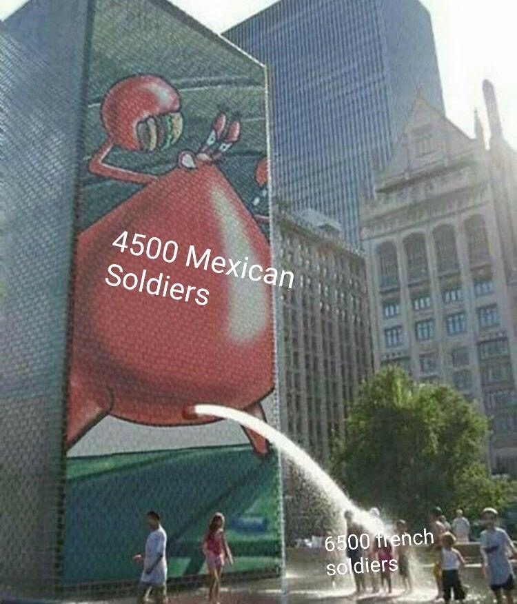 mr krabs peeing meme - 4500 Mexican Soldiers Be 6500 trench soldiers