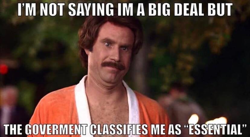 im not saying im a big deal but the government classifies me as essential - I'M Not Saying Im A Big Deal But The Goverment Classifies Me As "Essential