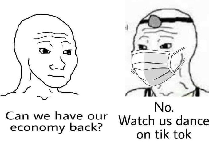 know that feel bro - No. Can we have our Watch us dance 'T Watch us dance economy back? on tik tok