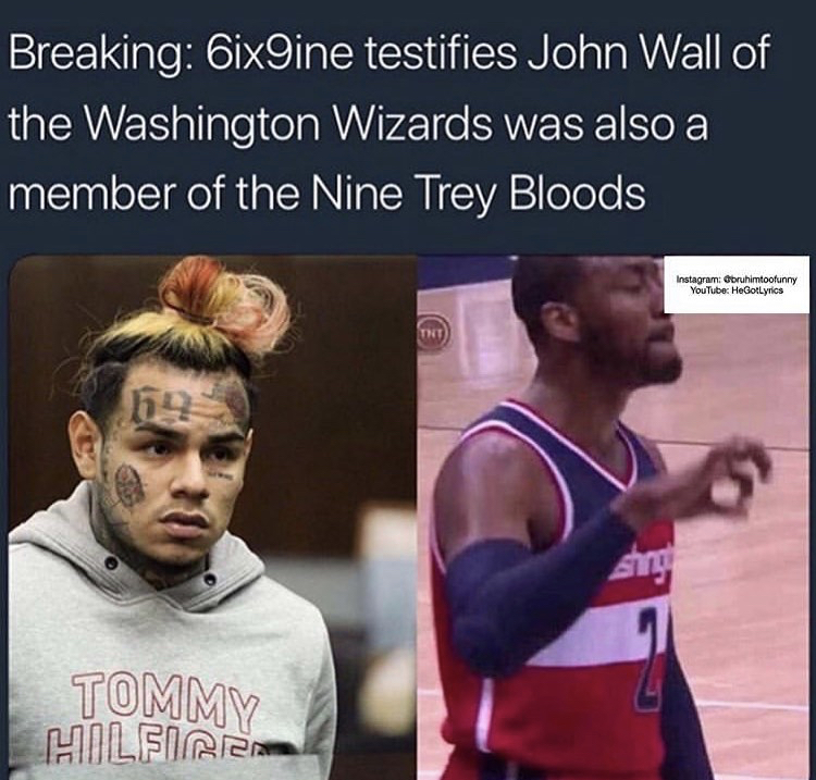 tekashi 69 sentenced - Breaking 6ix9ine testifies John Wall of the Washington Wizards was also a member of the Nine Trey Bloods Instagram Gruhimtoofunny YouTube He GotLyrics Tommy Hilfiger