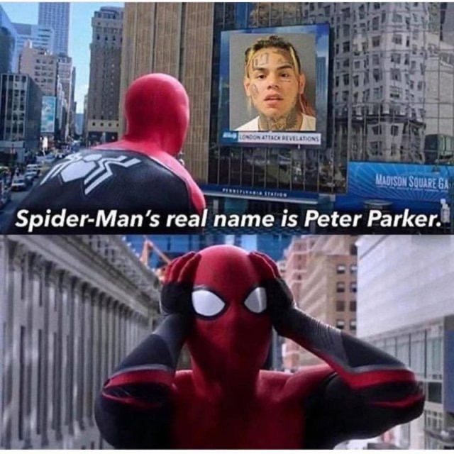 tekashi 69 spider man meme - Contact Revelations Madison Souarega SpiderMan's real name is Peter Parker.