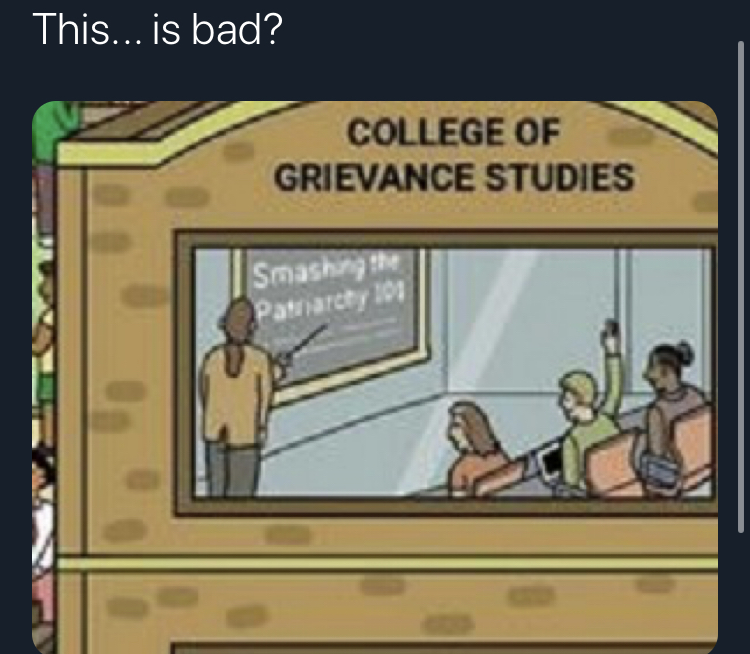 cartoon - This... is bad? College Of Grievance Studies