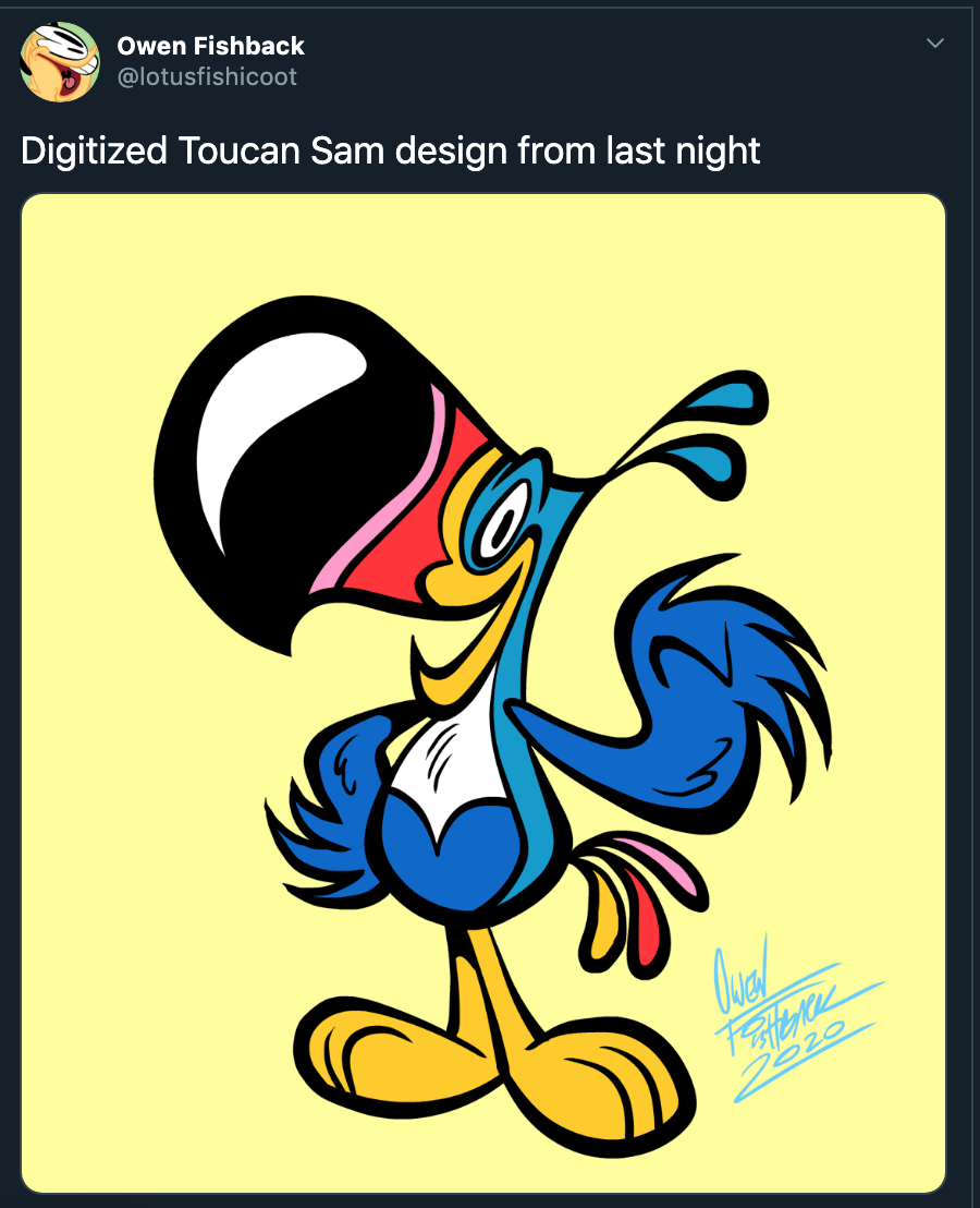 beak - Owen Fishback Digitized Toucan Sam design from last night 520