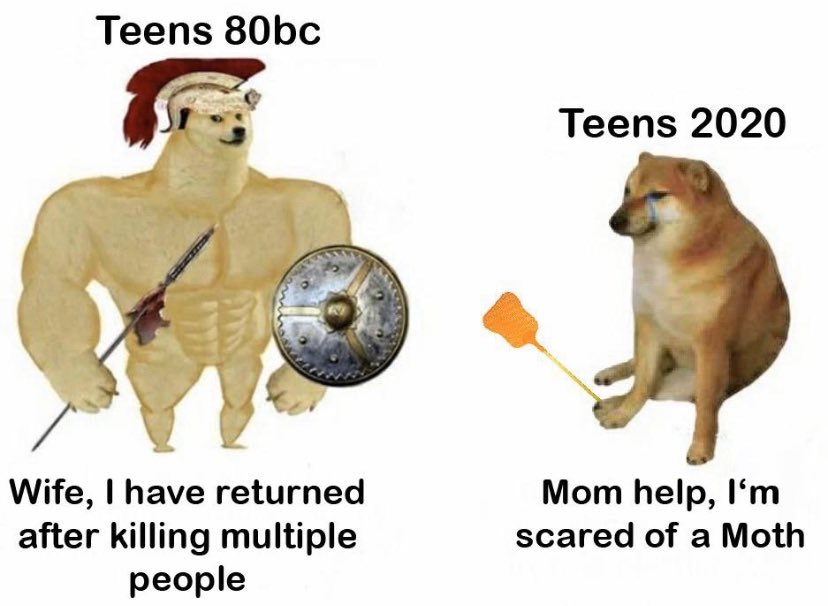 Internet meme - Teens 80bc Teens 2020 Wife, I have returned after killing multiple people Mom help, I'm scared of a Moth