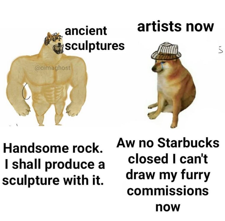 wildlife - artists now ancient sculptures Handsome rock. I shall produce a sculpture with it. Aw no Starbucks closed I can't draw my furry commissions now