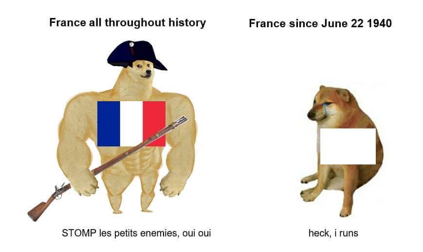 shoulder - France all throughout history France since Stomp les petits enemies, oui oui heck, i runs