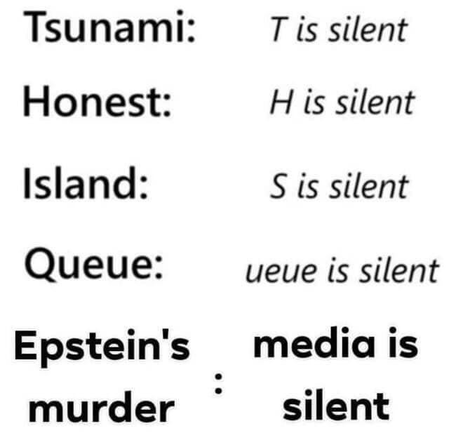 number - Tsunami Tis silent Honest His silent Island S is silent Queue ueue is silent media is Epstein's murder silent