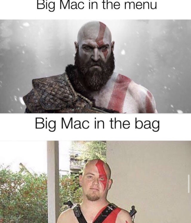 Big Mac in the menu Big Mac in the bag