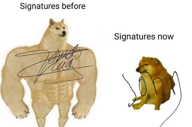 doge template - Signatures before Signatures now .