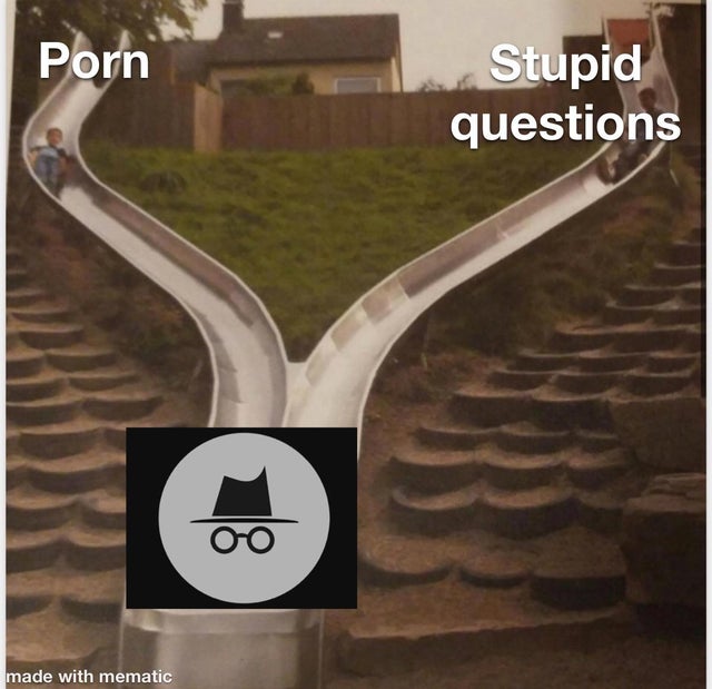 two slides meme template - Porn Stupid questions od made with mematic
