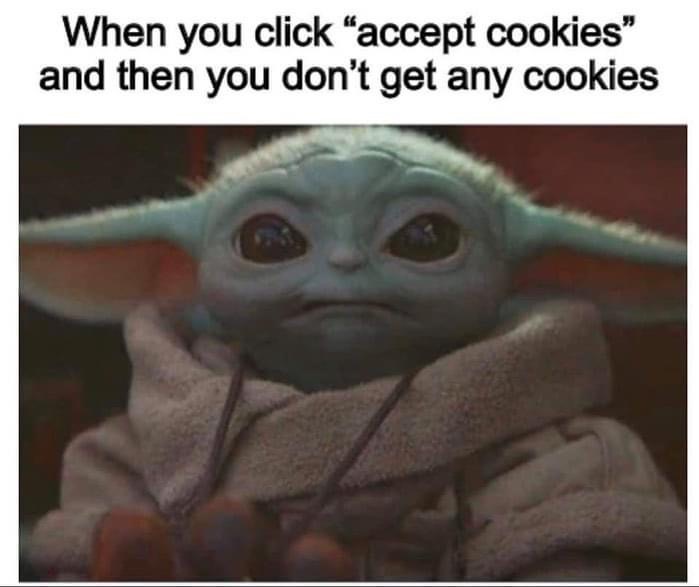 caution signs - When you click "accept cookies" and then you don't get any cookies