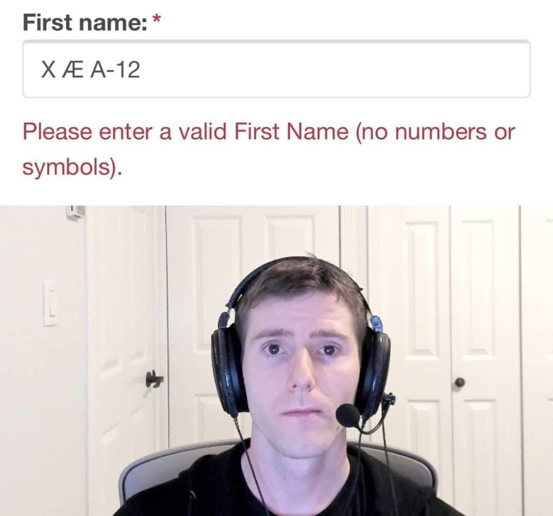sad linus - First name X A12 Please enter a valid First Name no numbers or symbols.