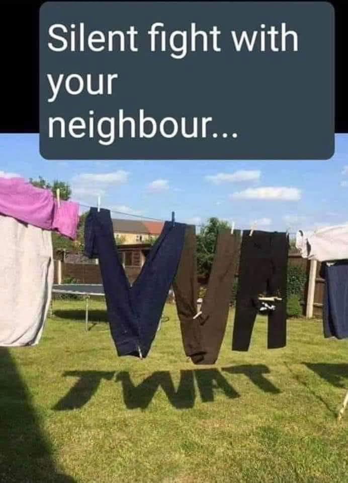 clothesline twat - Silent fight with your neighbour... Twar