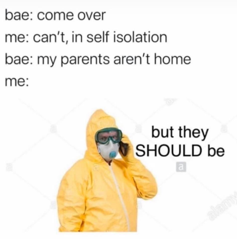 my parents aren t home meme corona - bae come over me can't, in self isolation bae my parents aren't home me but they Should be