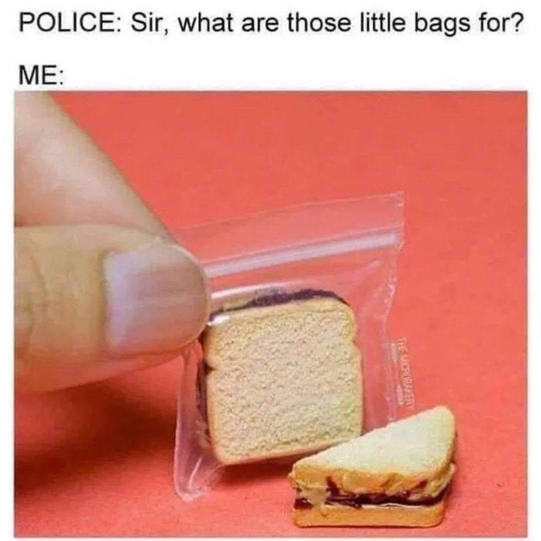 tiny baggies - Police Sir, what are those little bags for? Me Ardu