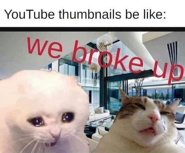 meme thumbnails - YouTube thumbnails be we broke up