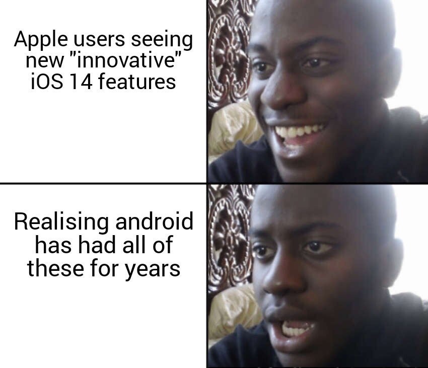 scp sl memes - Apple users seeing new "innovative" iOS 14 features Realising android has had all of these for years