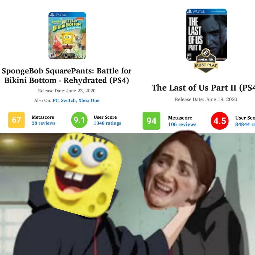 smile - PS4 Bpsa Balles Bikini Bottom The Last Ofus Part Ii metacritic MustPlay SpongeBob SquarePants Battle for Bikini Bottom Rehydrated PS4 The Last of Us Part Ii PS4 Release Date Also On Pc, Switch, Xbox One Release Date 67 Metascore 28 reviews 9.1 Use