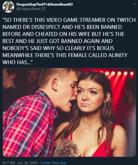man talking to girl in club meme - OregonStayThellckHomeBeast83 "So There'S This Video Game Streamer On Twitch Named Dr Disrespect And He'S Been Banned Before And Cheated On His Wife But He'S The Best And He Just Got Banned Again And Nobody'S Said Why So 