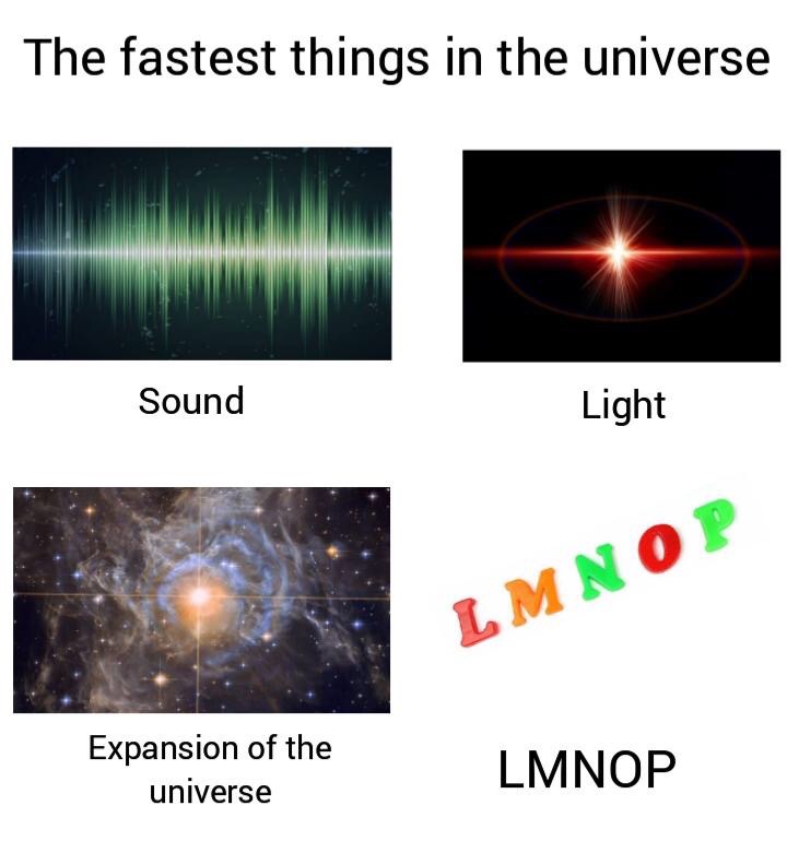 light - The fastest things in the universe Sound Light Lmnop Expansion of the universe Lmnop