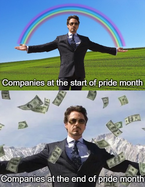 expectation vs reality rich - Companies at the start of pride month Companies at the end of pride month