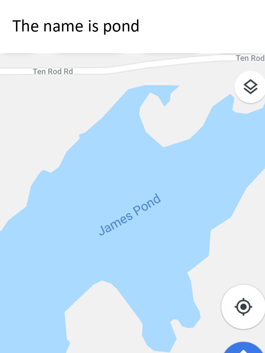 map - The name is pond Ten Rod Ten Rod Rd James Pond
