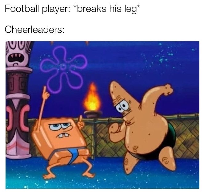 cartoon - Football player breaks his leg Cheerleaders 33