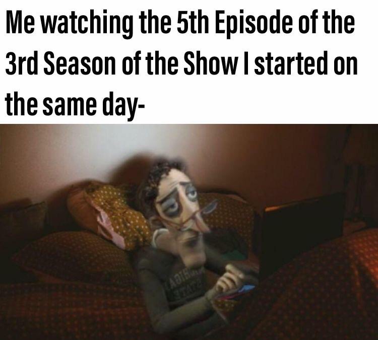 you made my day - Me watching the 5th Episode of the 3rd Season of the Show I started on the same day Id