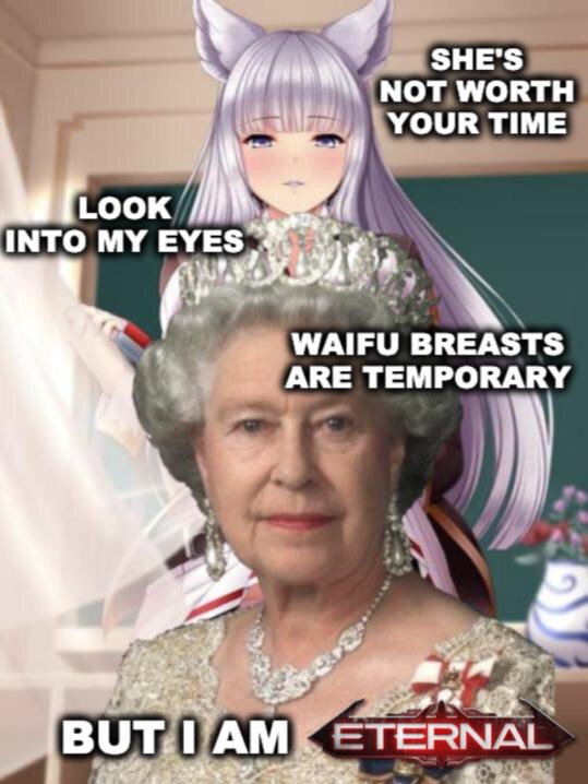 photo caption - She'S Not Worth Your Time Look Into My Eyes Usu Waifu Breasts Are Temporary But I Am Eternal