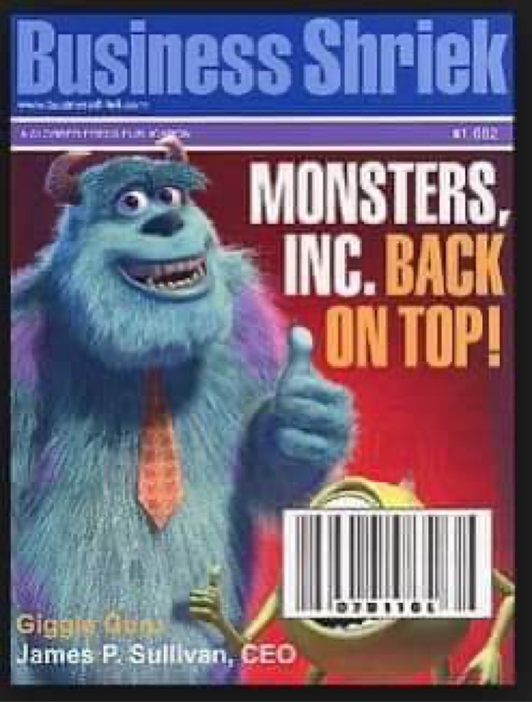 mike wazowski magazine cover - Business Shriek Monsters Inc. Back On Top! Gigg gun James P. Sullivan, Ceo