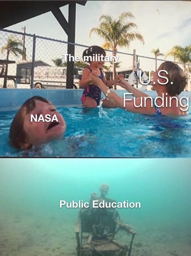 children drowning meme - The military U.S. Funding Nasa Public Education