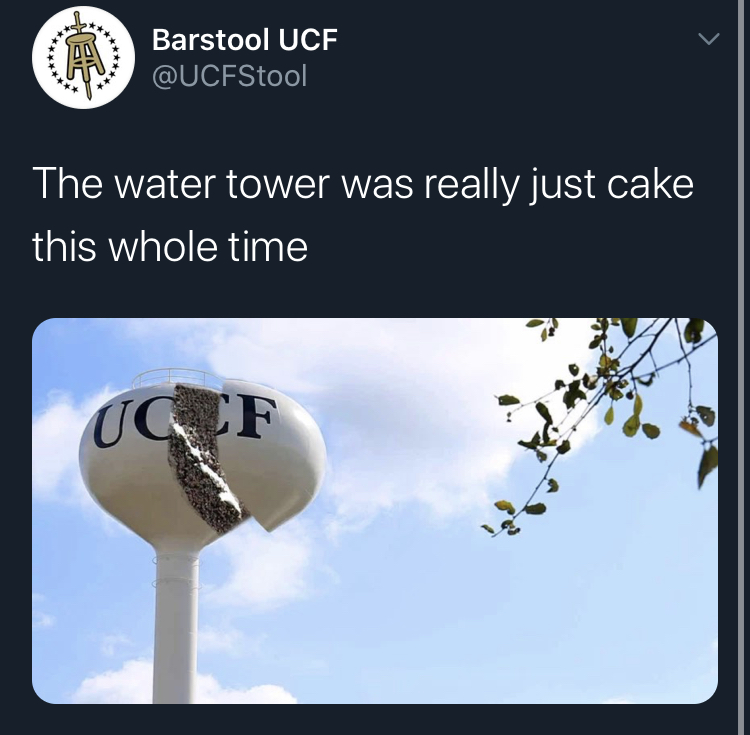 graham - Barstool Ucf The water tower was really just cake this whole time Og F