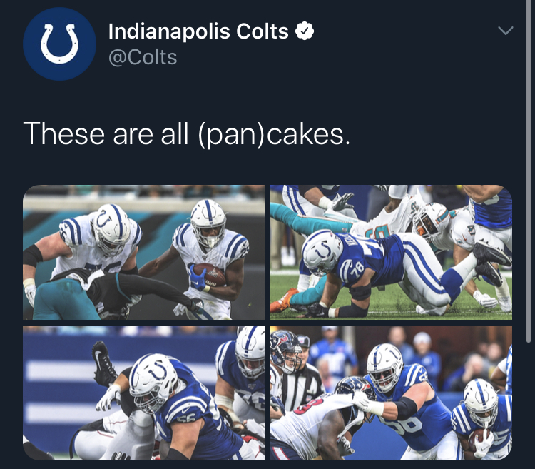 competition event - Indianapolis Colts These are all pancakes.