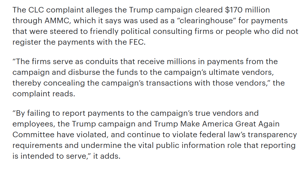 tRump $170 Million in Campaign Finance Violations?