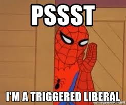 spiderman meme - Pssst I'M A Triggered Liberal