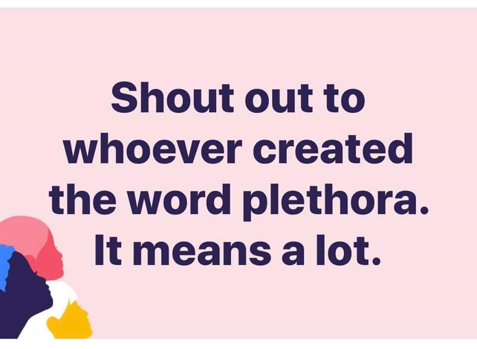 human behavior - Shout out to whoever created the word plethora. It means a lot.