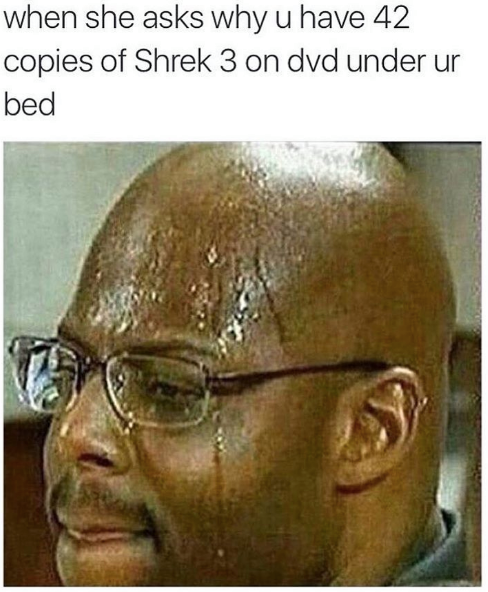 tony hawk underground meme - when she asks why u have 42 copies of Shrek 3 on dvd under ur bed